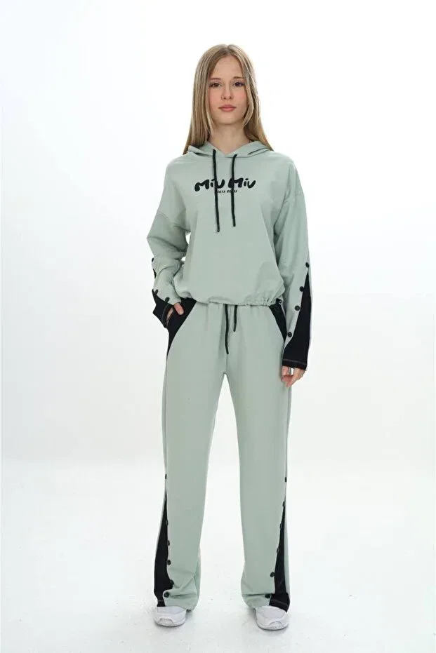 Детский спортивный комплект для девочек в полоску Sportswear Pantulux, Mint