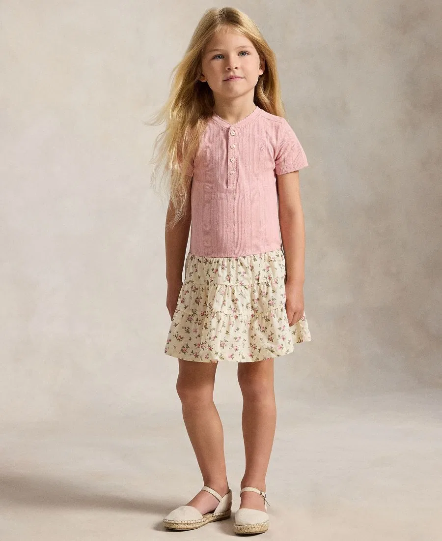 Платье хлопковое с цветочной юбкой Polo Ralph Lauren, Adirondack Rose