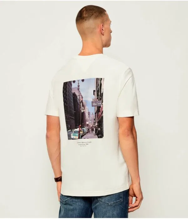 Мужская футболка хлопковая Tommy Hilfiger, Écru — фото 3