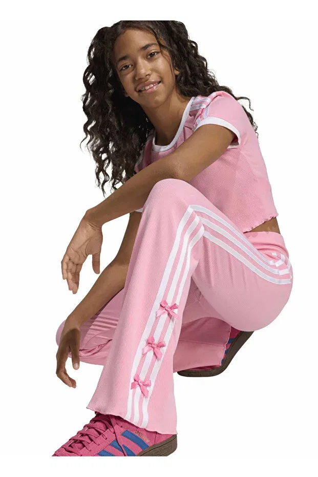 Детские леггинсы для девочек хлопковые Adidas, Pink — фото 2