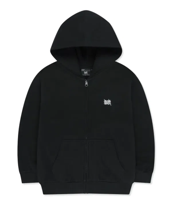 Детская худи с капюшоном и молнией, Kids tag spray zip up, Brownbreath Kids, черный — фото 2