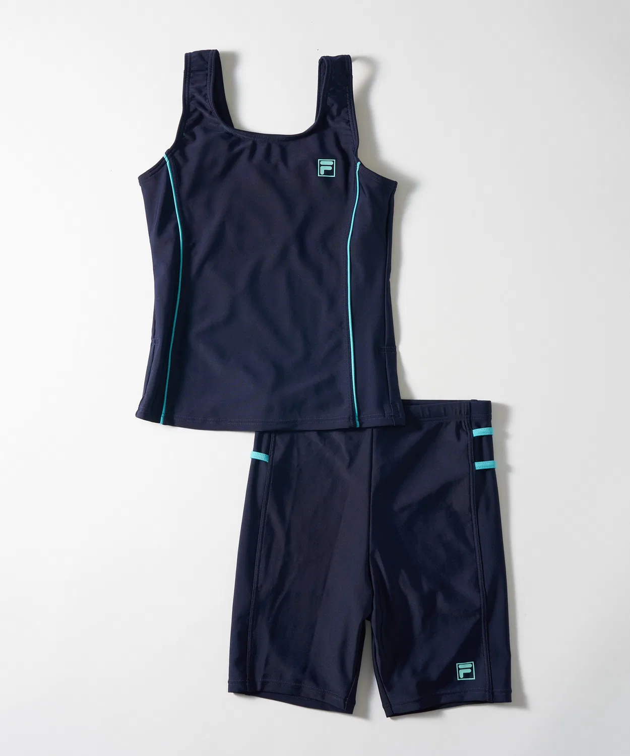 Детский раздельный купальник-танкини с логотипом FILA, Navy — фото 2