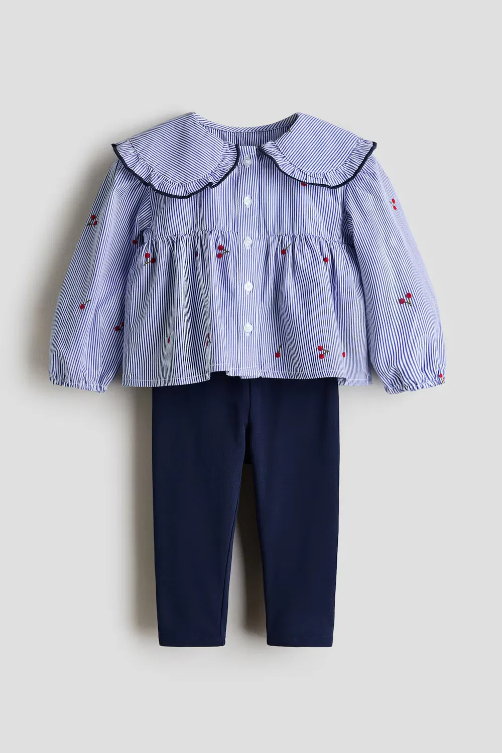 Комплект из двух предметов из хлопка H&M, Blau/Kirschen