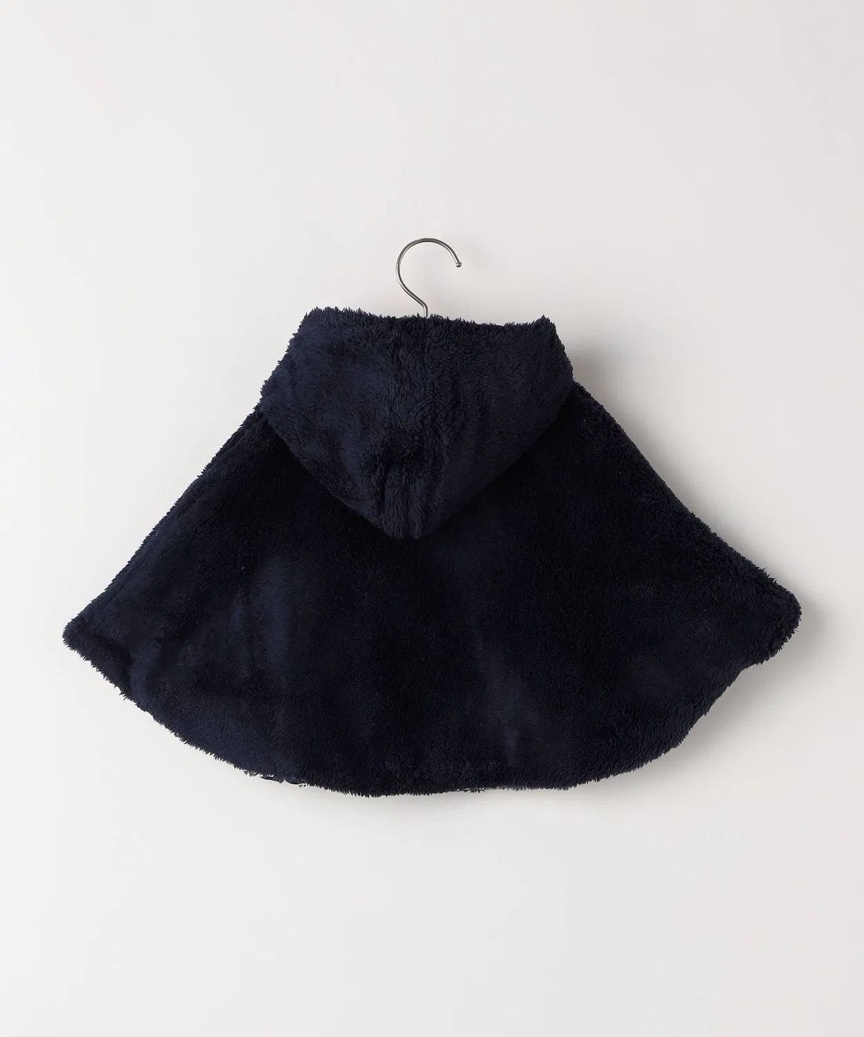 Детский пончо-накидка с длинным ворсом, модель Border Reversible Boa Poncho SHIPS, Navy — фото 4