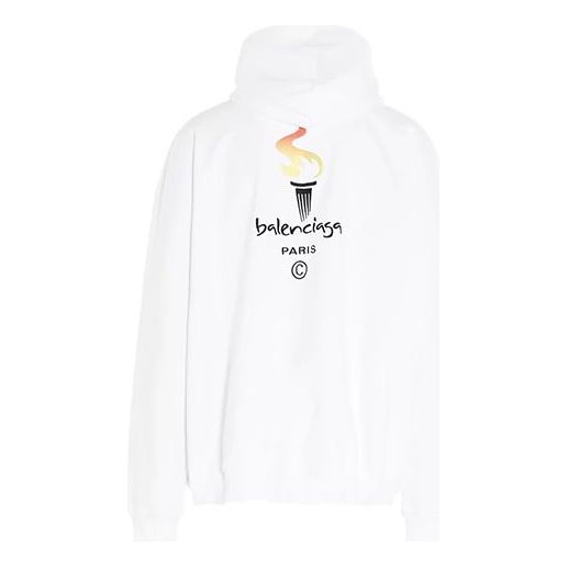 

Худи Balenciaga Unisex Logo Oversize Sweatshirt White, белый