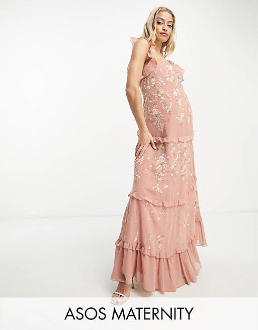 

Розовое платье макси на бретельках с вышивкой ASOS DESIGN Maternity Bridesmaid, Розовый, Розовое платье макси на бретельках с вышивкой ASOS DESIGN Maternity Bridesmaid