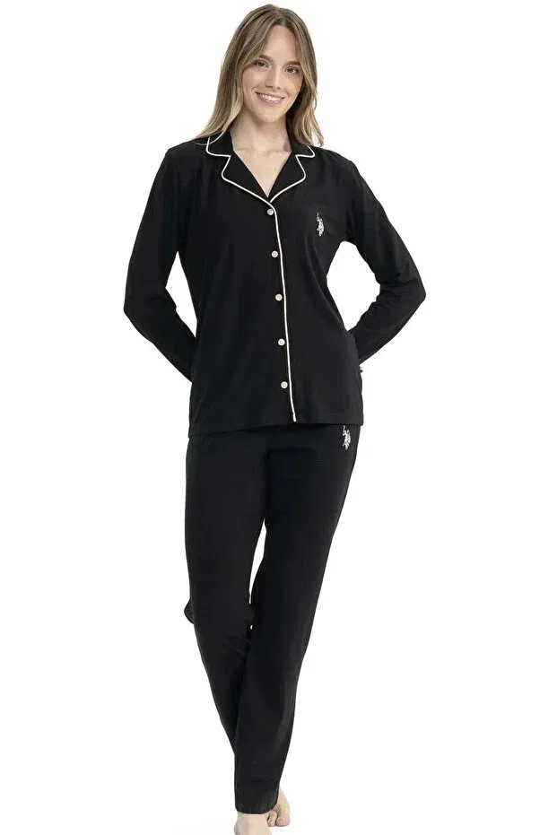 Женский комплект пижамы с длинным рукавом U.S. Polo Assn., Black