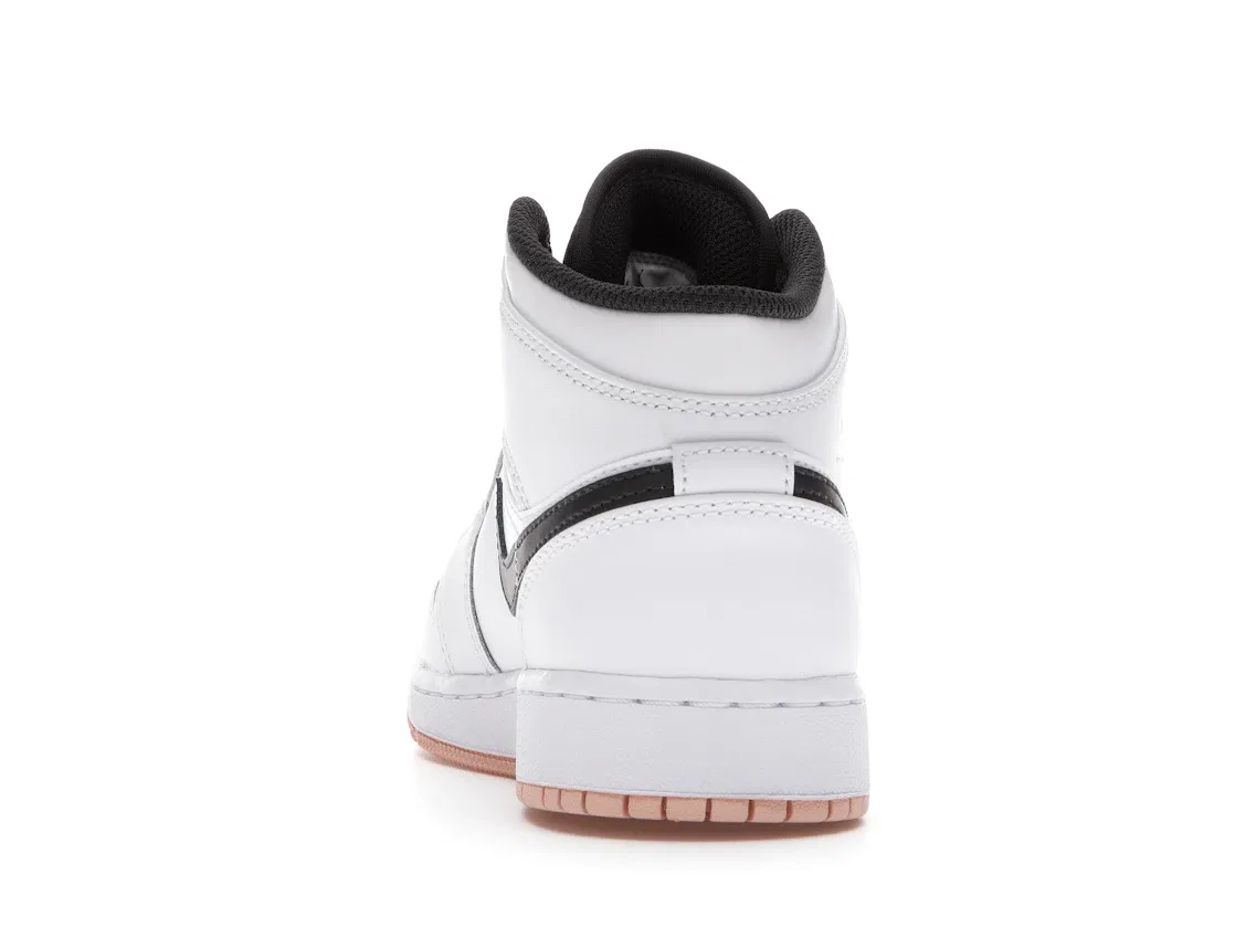 Детские кроссовки с перфорированным носком Jordan 1 Mid Jordan, White/Anthracite-Arctic Orange — фото 4