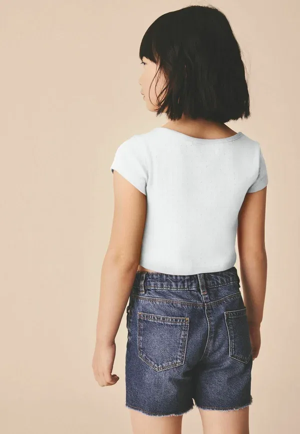 Футболка хлопковая Regular fit - button front - print t-shirt Next, белый