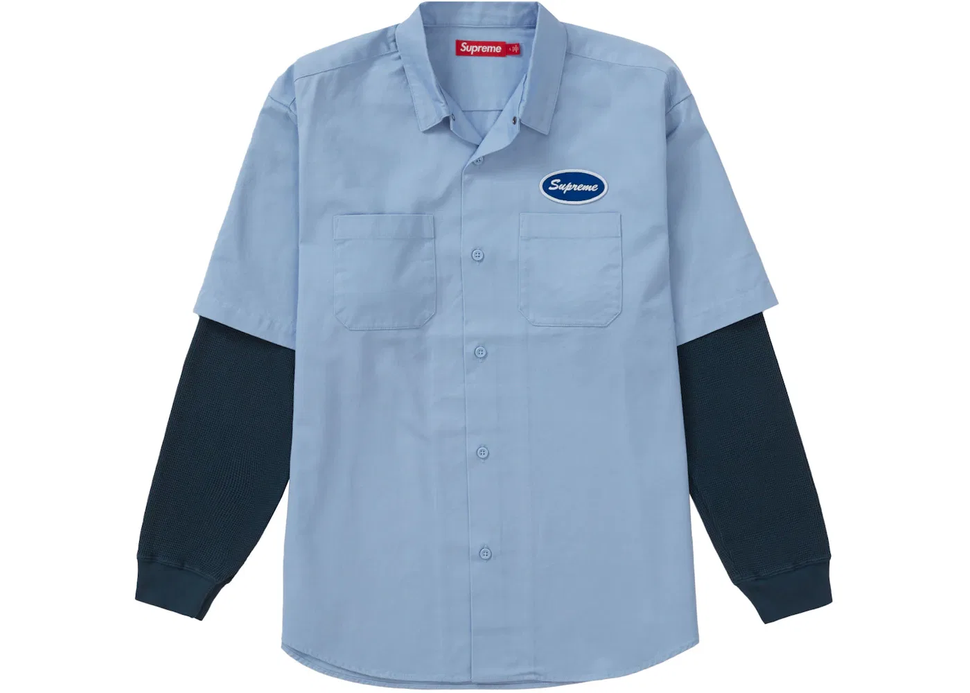 Мужская рубашка с длинным рукавом Supreme Shirt, Light Blue — фото 2