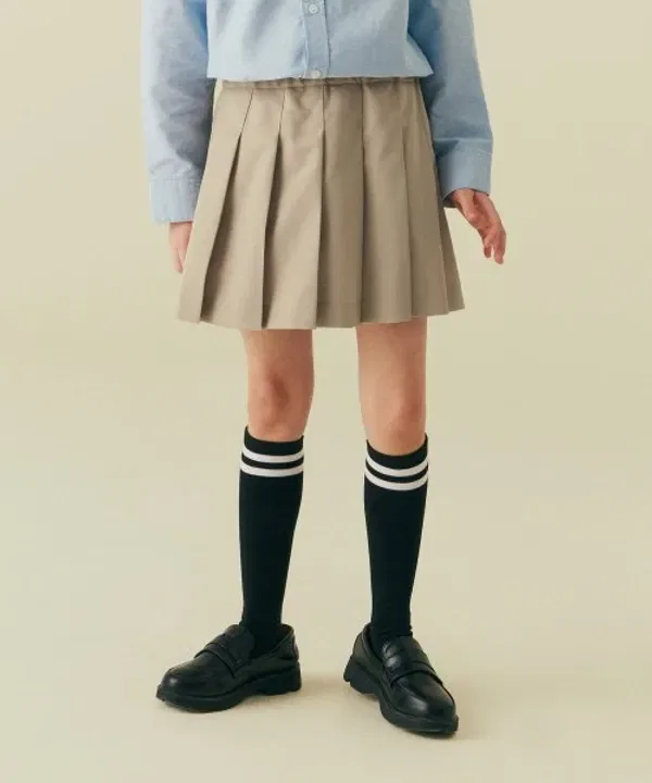 Юбка плиссе, резинка, Musinsa Standard Kids, бежевый