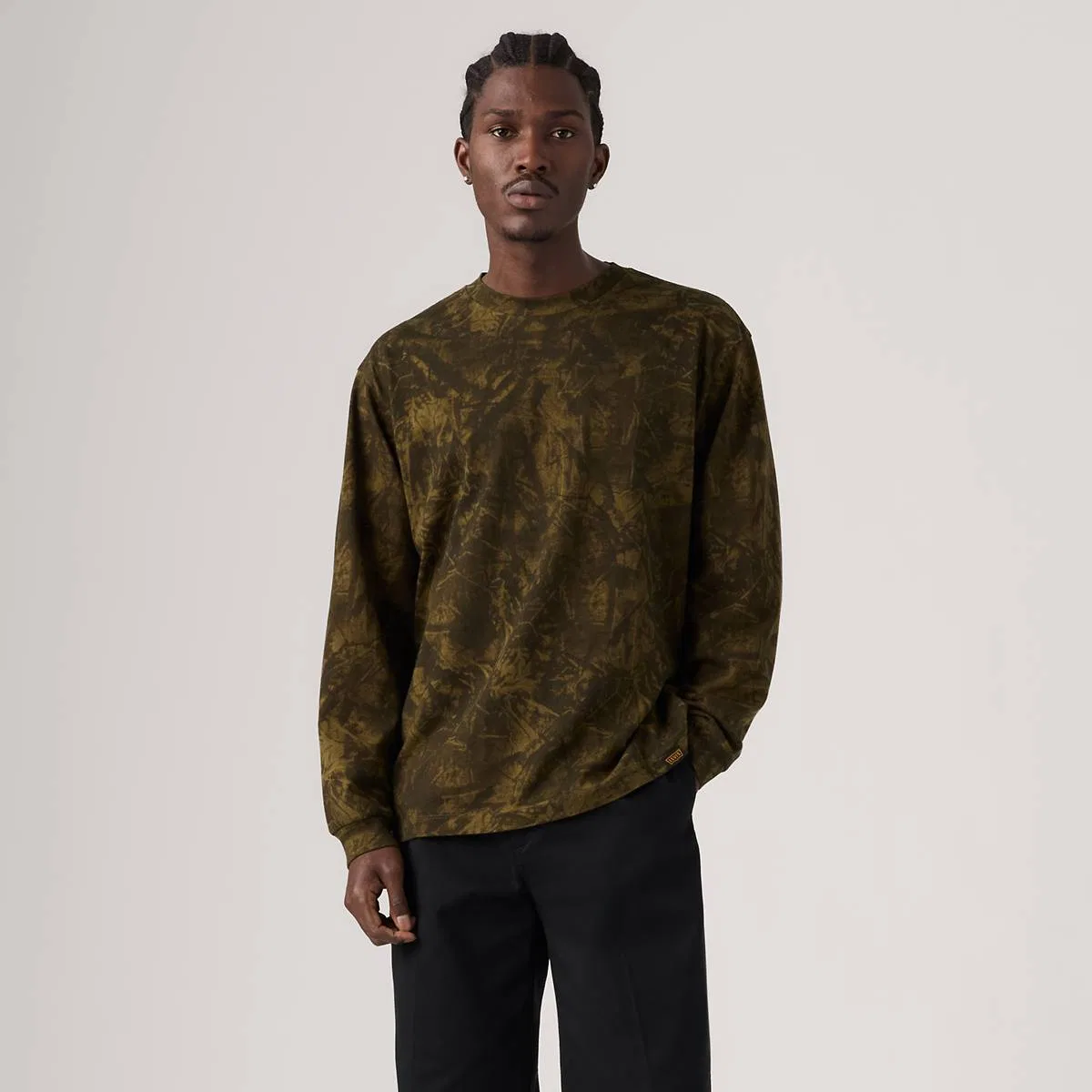 Рабочая футболка с длинными рукавами Levi's, Raleigh Camo Dark Olive - Green — фото 3