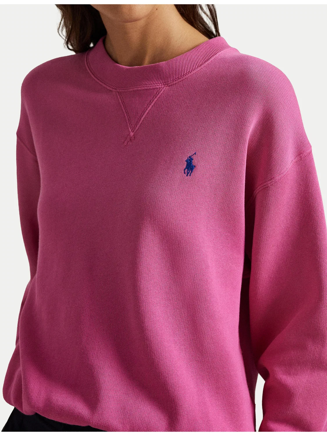 Женский свитшот свободного кроя Polo Ralph Lauren, розовый — фото 4
