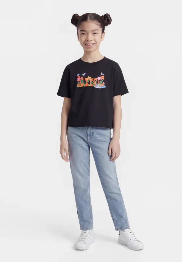 Футболка хлопковая Tee boxy camp - print t-shirt Nike Sportswear, черный