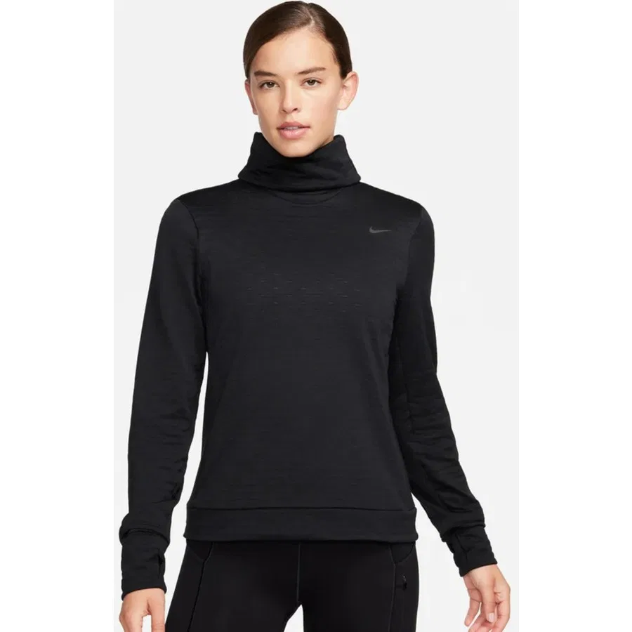 Женский спортивный свитшот с высоким воротником Therma-Fit Swift Element Nike, Черный