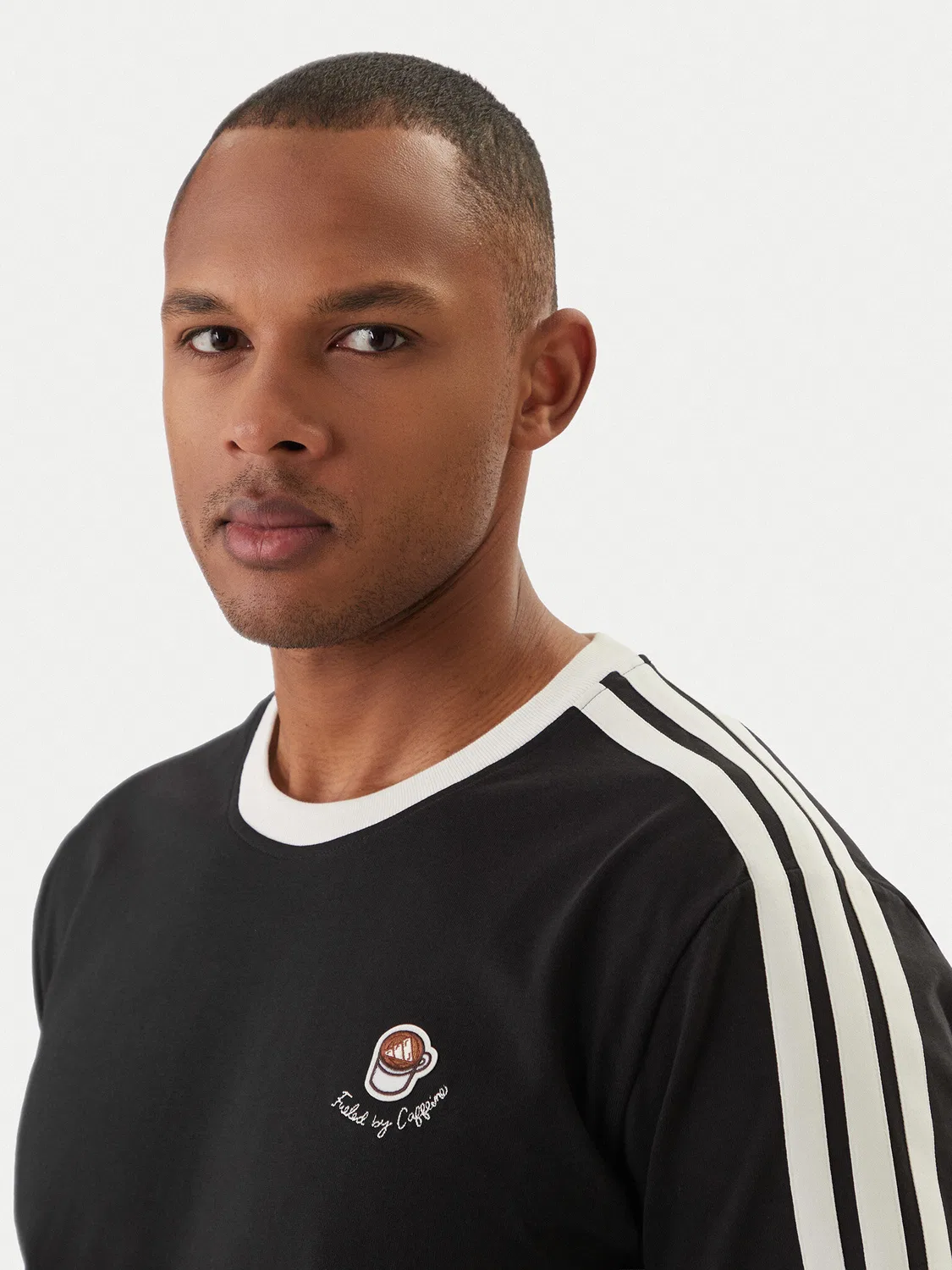 Мужская футболка свободного кроя Lux Coffee Cafe Cup Graphic Adidas, черный — фото 4