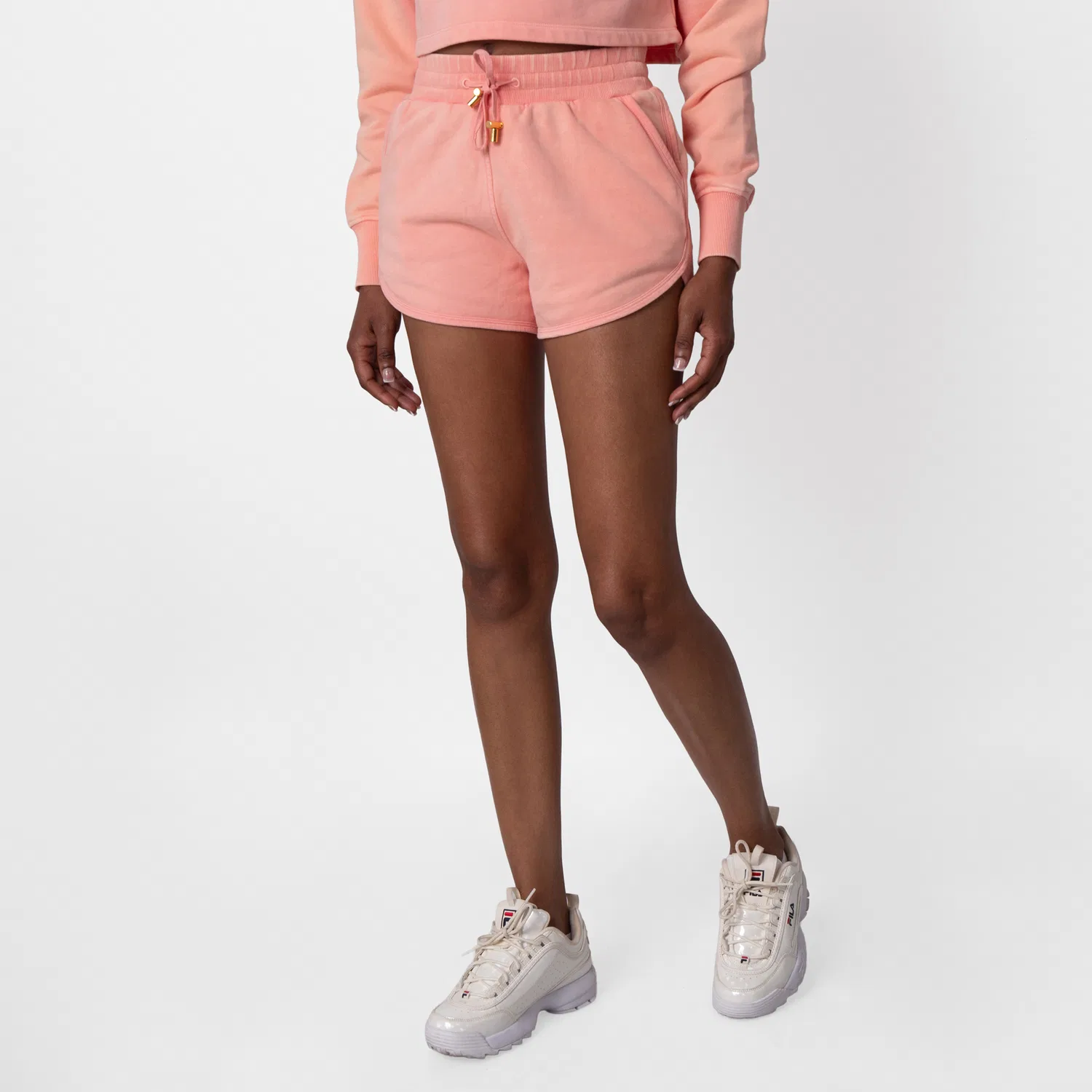 Шорты с вышитым логотипом Balmain, Saumon