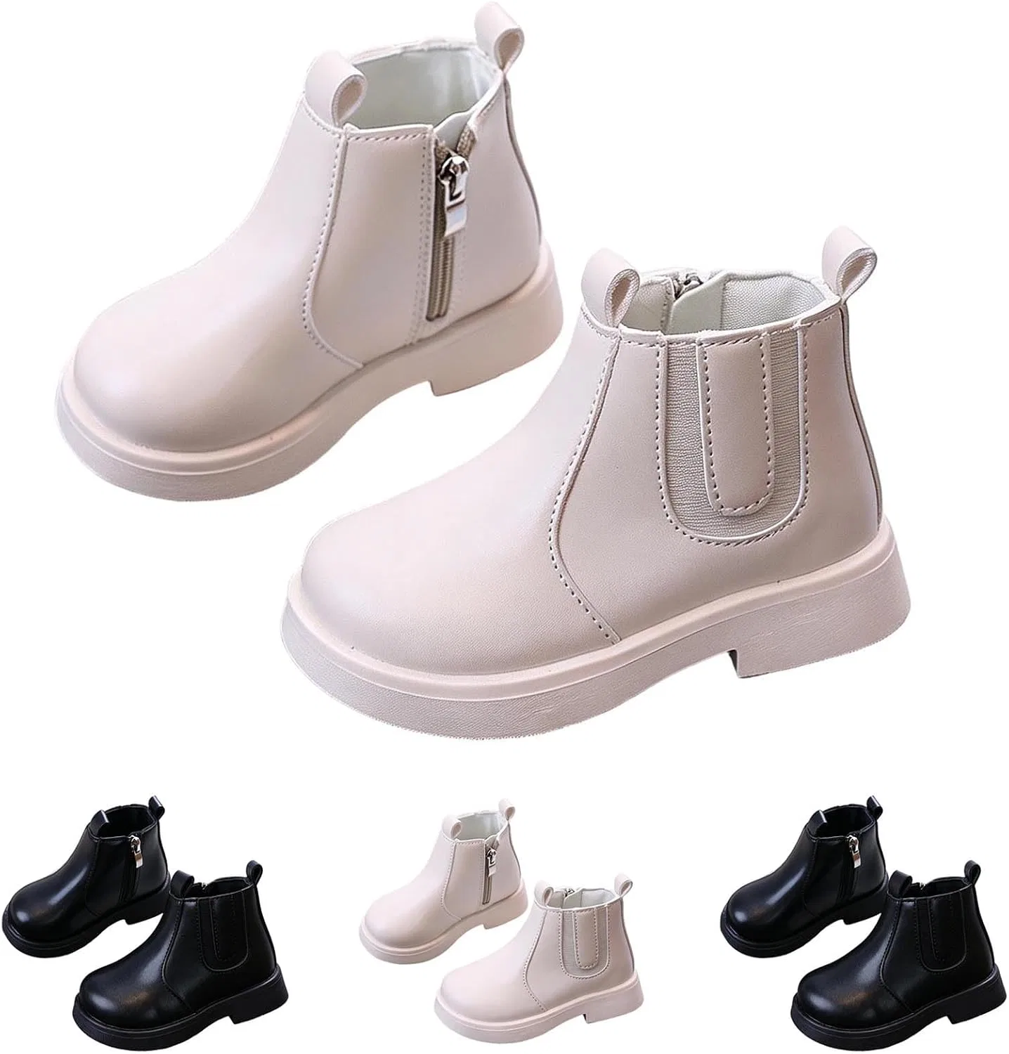 Детские ботинки для девочек с боковой молнией Girl Boots Kids SHOPESSA, Black