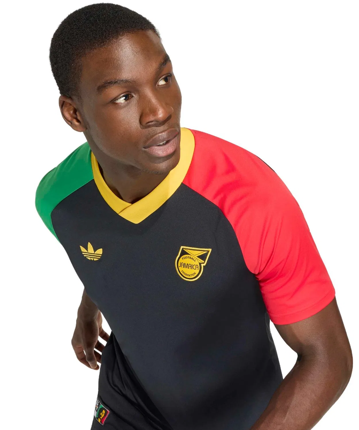 Мужская футболка с принтом Jamaica 26 x Bob Marley Away Pre Match Jersey Adidas, Black — фото 3