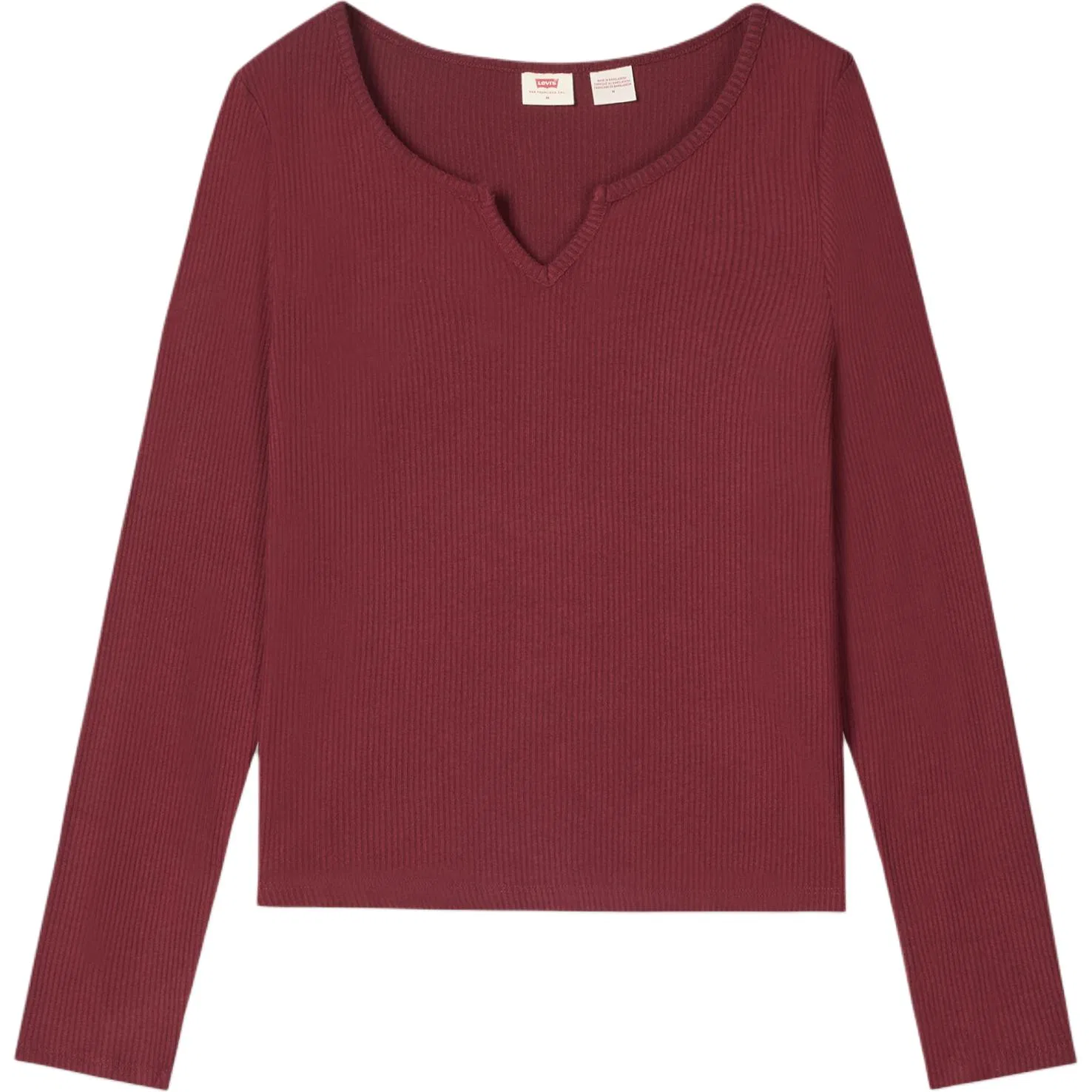 Женская футболка с V-образным вырезом прямого кроя Levis, Burgundy