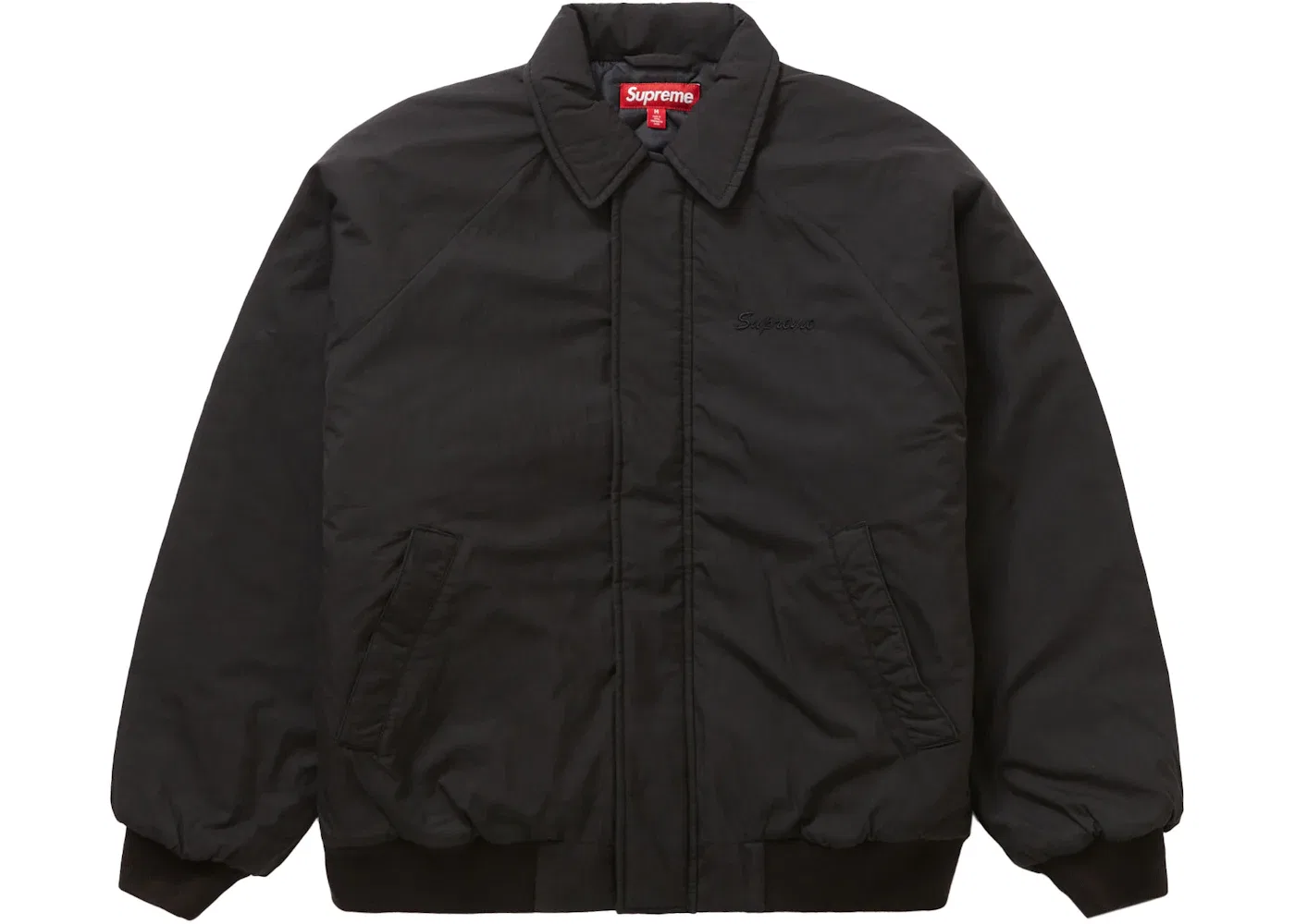Мужская куртка-бомбер с вышивкой Supreme Peace Embroidered Work Jacket Supreme, Black — фото 3