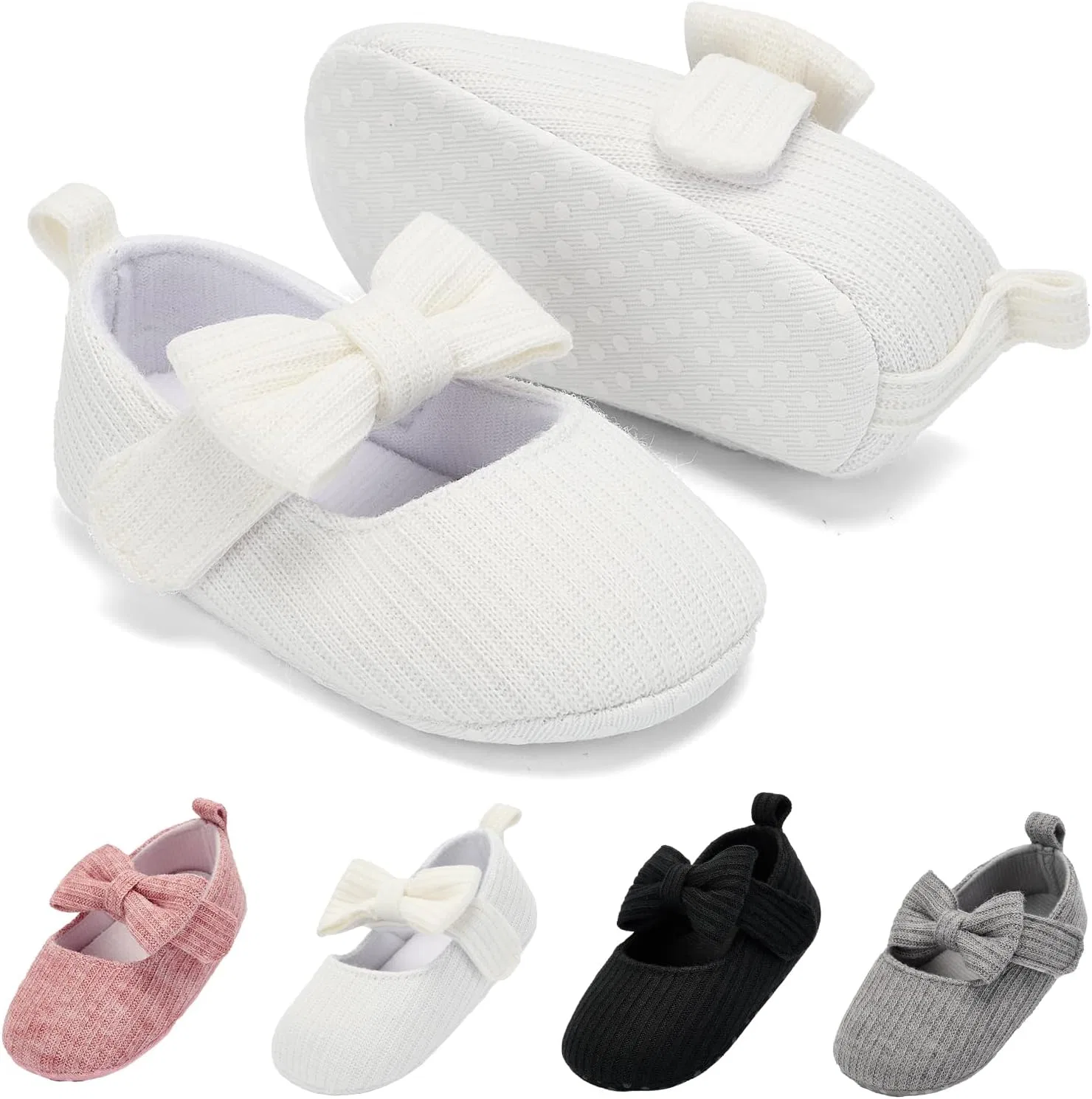 Детские туфли Мэри Джейн с бантом BACSAC, White