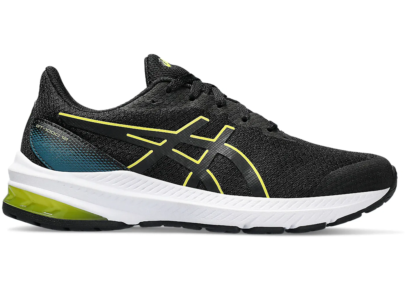 Детские кроссовки с амортизацией ASICS GT-1000 12 ASICS, Black/Bright Yellow