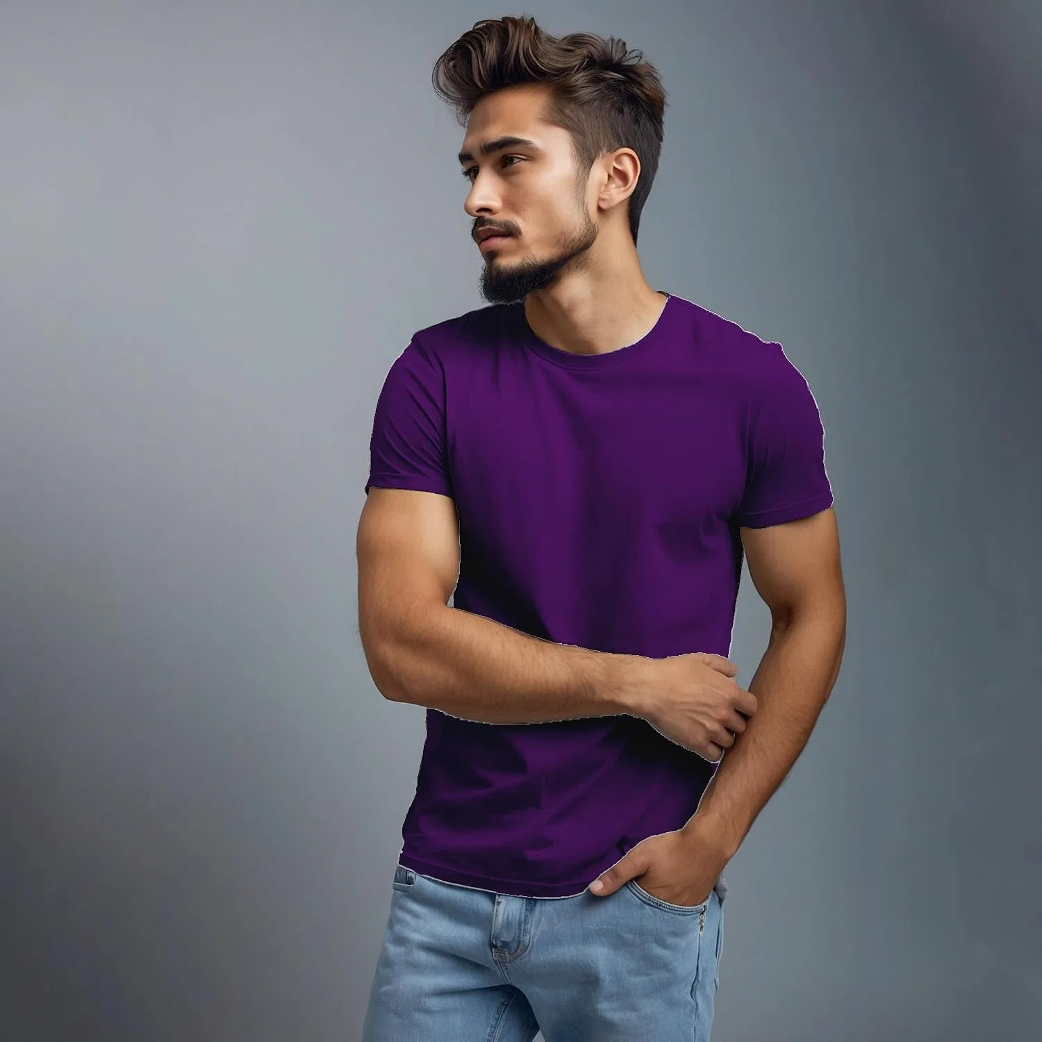 Унисекс футболка из органического хлопка Classic Fit T-shirt Arventur, Purple — фото 2
