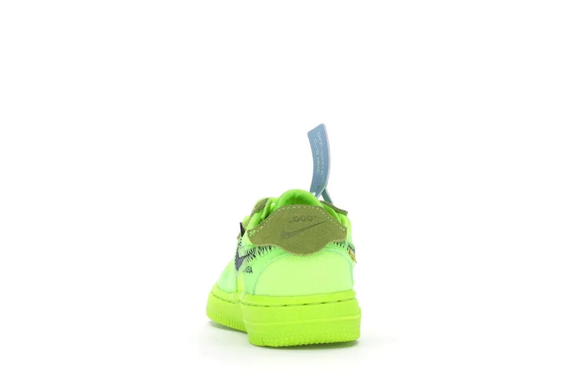 Детские кроссовки Lifestyle Nike Air Force 1 Low Off-White, Volt/Hyper Jade-Cone-Black — фото 4