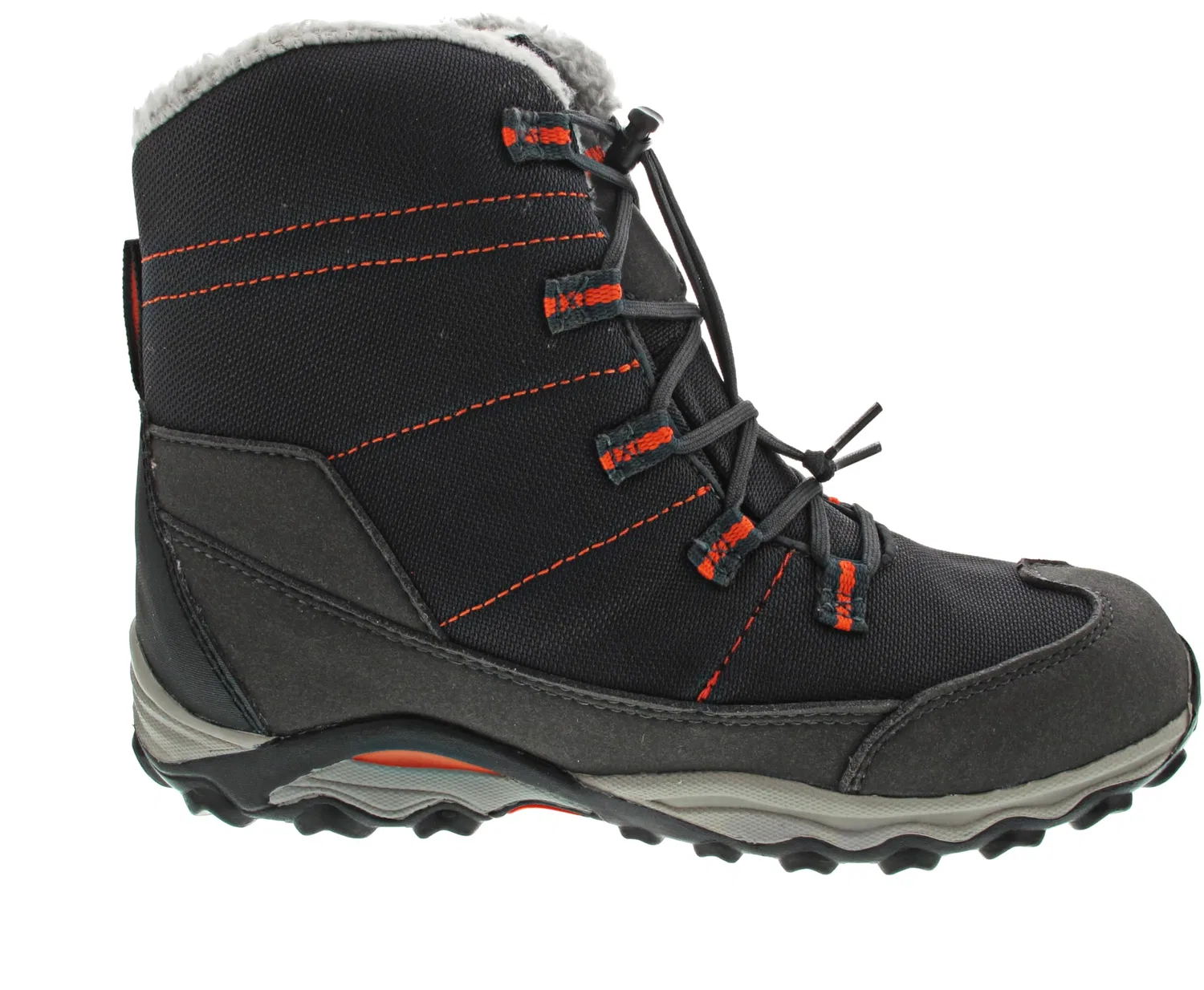 Детские зимние ботинки для мальчиков на шнуровке Winterstiefel Yolup Junior Gtx Meindl, Black Schwarz Orange 001 — фото 3