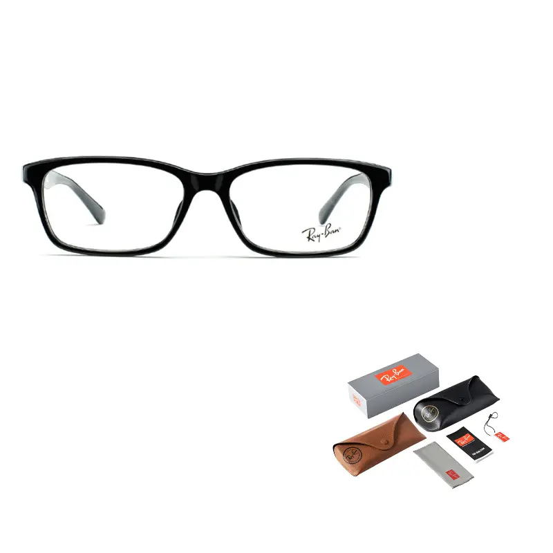 

RayBan Пластиковая оправа квадратной формы для очков мужская, Black