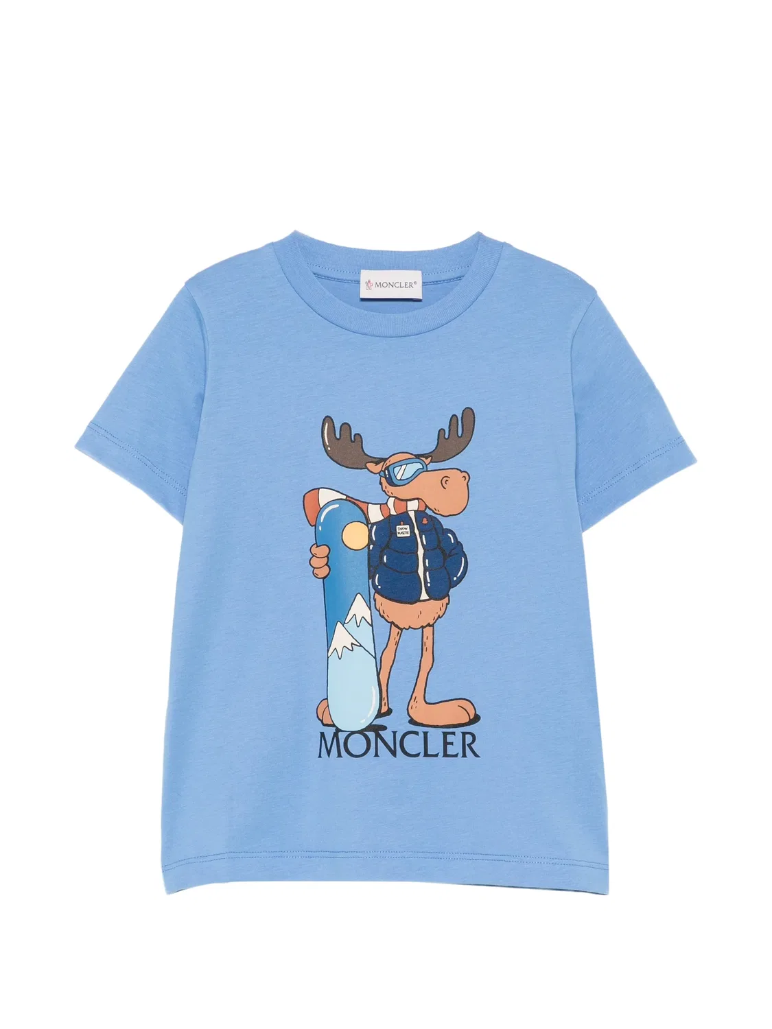 Футболка с графическим принтом, синяя Moncler, синий