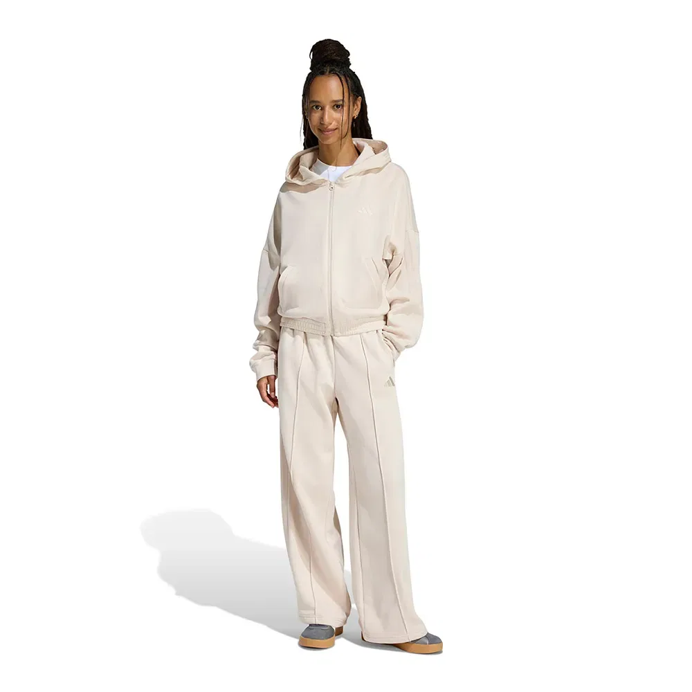Женский спортивный костюм из футера с капюшоном и принтом 3-Stripes Energize Adidas, Beige — фото 4