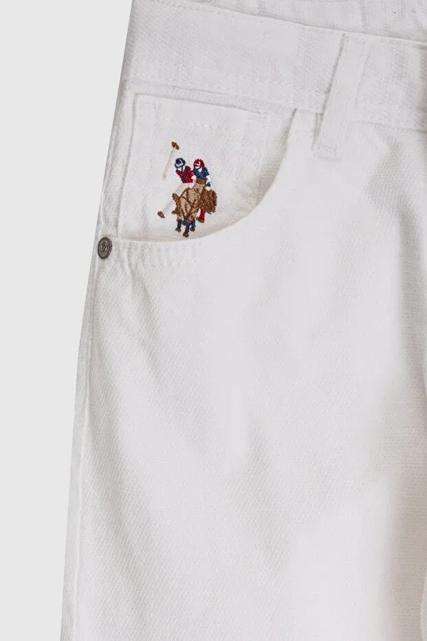 Детские брюки для мальчиков хлопковые U.S. Polo Assn., White — фото 4