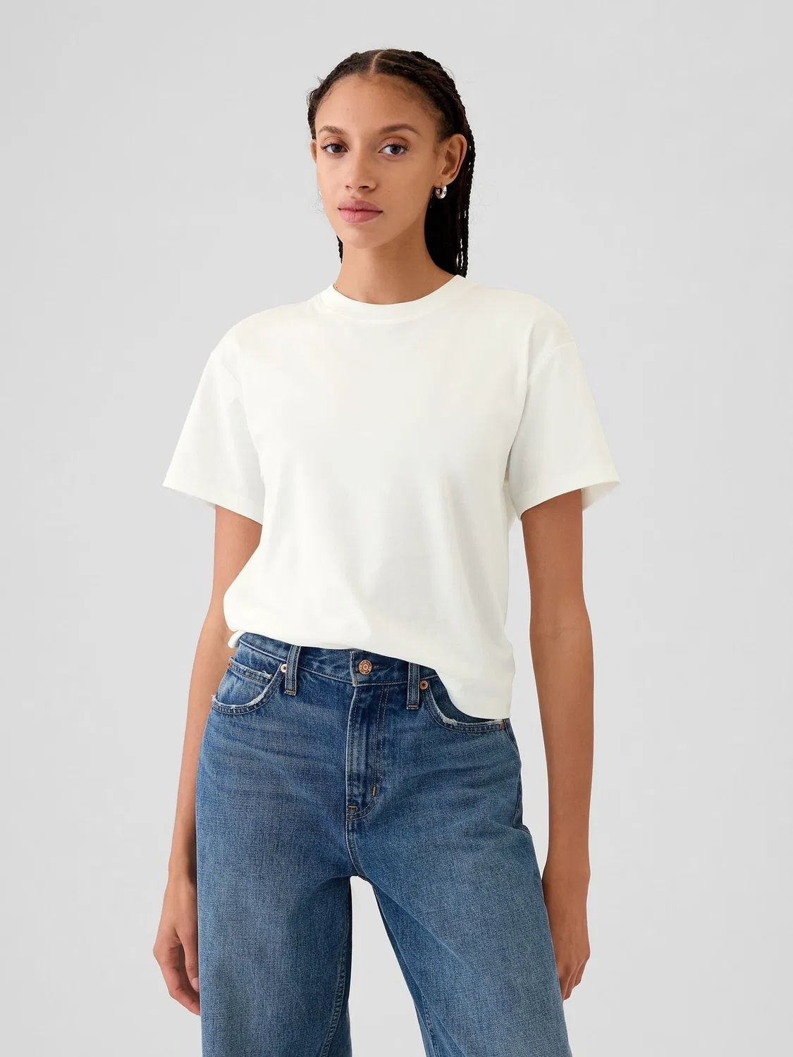 Футболка хлопковая Relaxed Short Sleeve T-Shirt Gap, белый