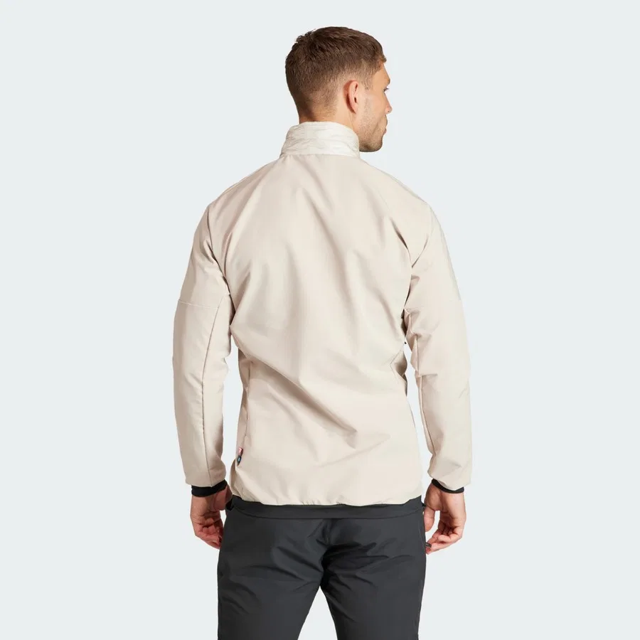 Мужской утепленный гибридный джемпер с капюшоном adidas TERREX Xperior Varilite Hybrid PrimaLoft, Кремовый — фото 2