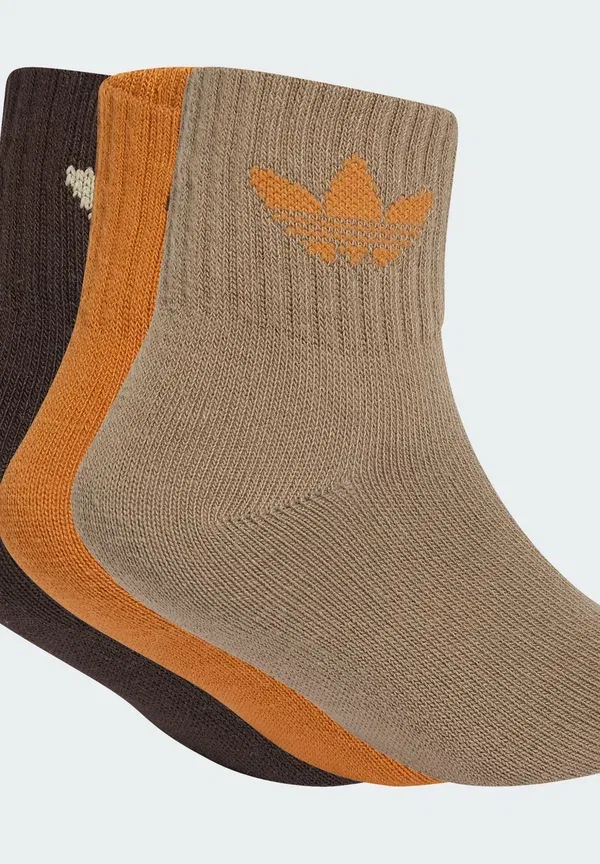 Носки средней длины, 3 пары, унисекс, для детей Adidas Originals, оранжевый/хаки — фото 2