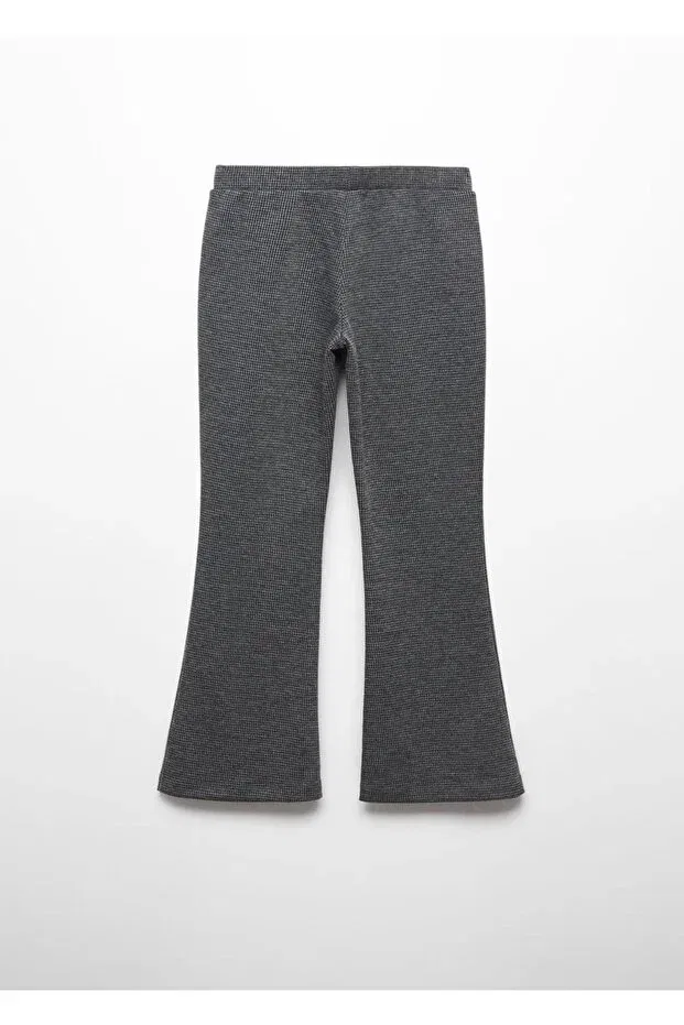 Детские леггинсы для девочек с принтом Mini Houndstooth Patterned Mango Kids, Gray — фото 4