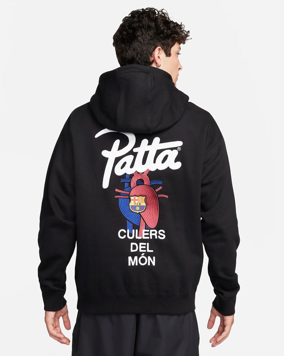 Толстовка Nike FC Barcelona x Patta Solo Swoosh, черная — фото 4