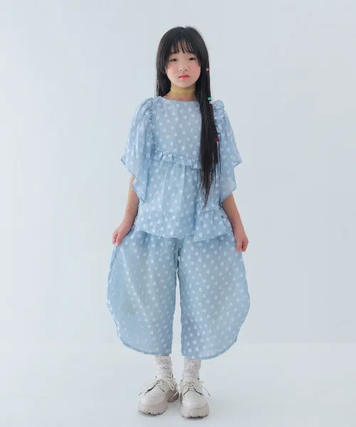 Детские штаны из органзы с принтом alphabet Saks Blue unica, Saks Blue