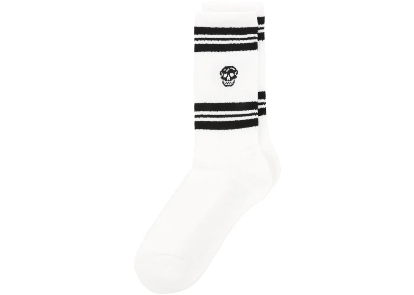 Мужские носки с принтом Socks Alexander McQueen, White Black — фото 2