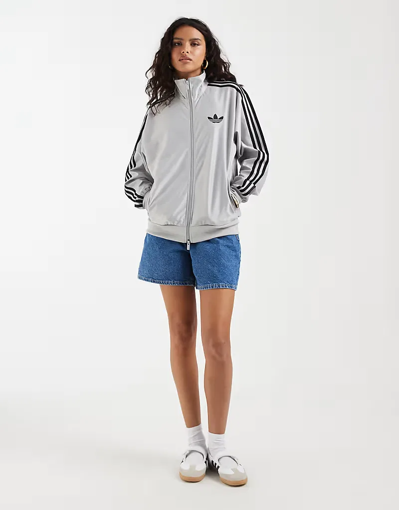 Спортивная футболка Adidas Originals Firebird свободного кроя, серебристого — фото 2