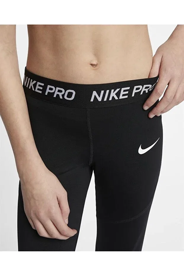 Детские леггинсы для девочек с принтом Nike, Black — фото 4
