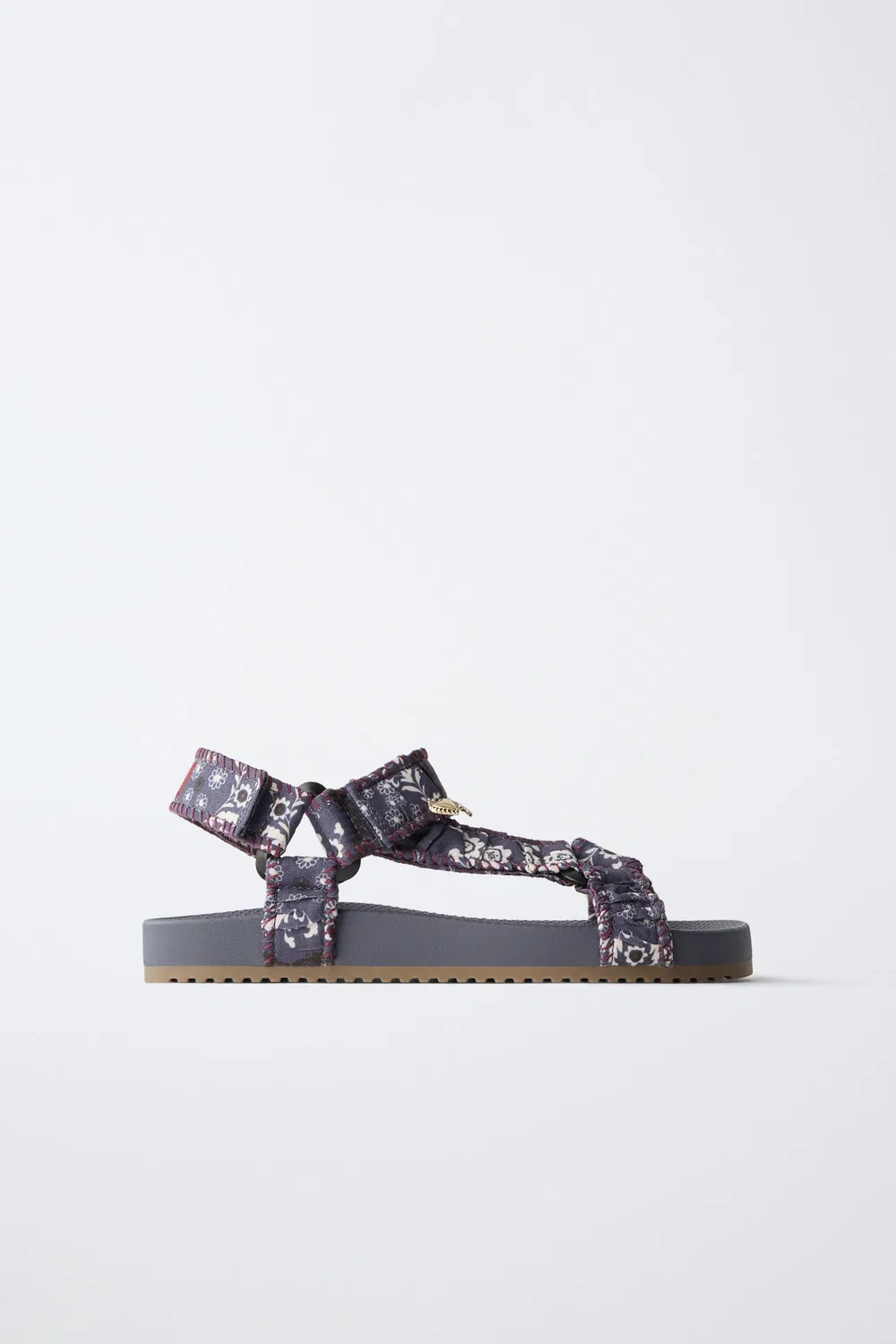 Технические сандалии с цветочным узором ZARA, Blue