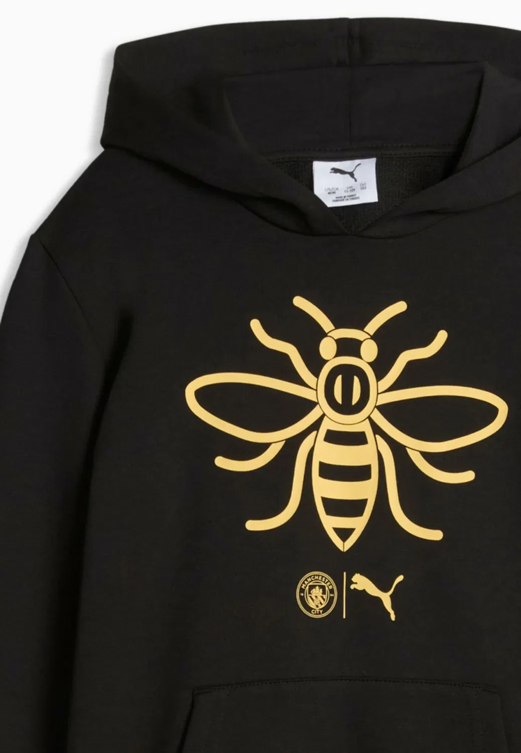 Худи унисекс Manchester City ftblculture - клубная одежда Puma, Black-Flaxen — фото 3