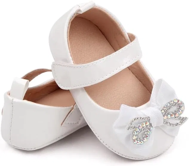 Детские туфли Мэри Джейн для девочек с бантом Princess Purepips, White — фото 2