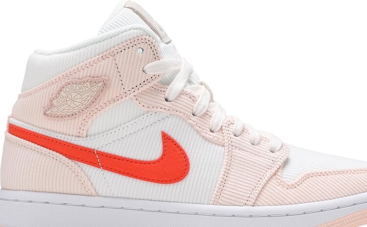 Кроссовки Wmns Air Jordan 1 Mid SE Corduroy, кремовый — фото 2