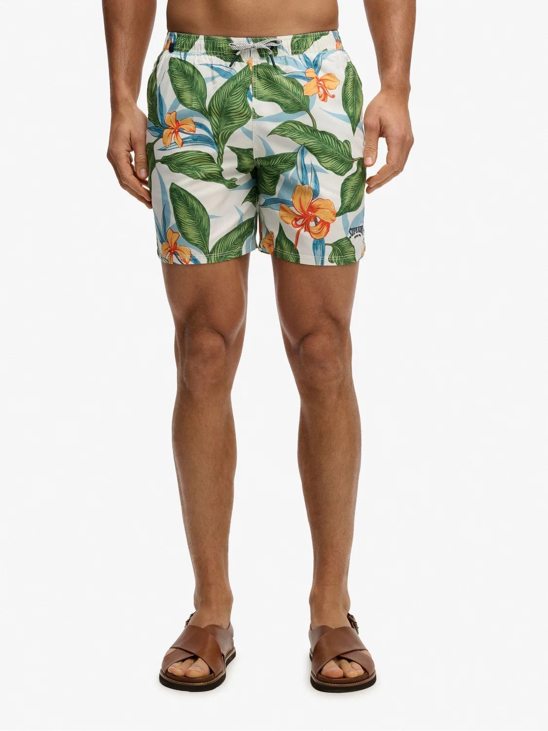 Плавки гавайский принт 16 дюймов Superdry, белый — фото 4