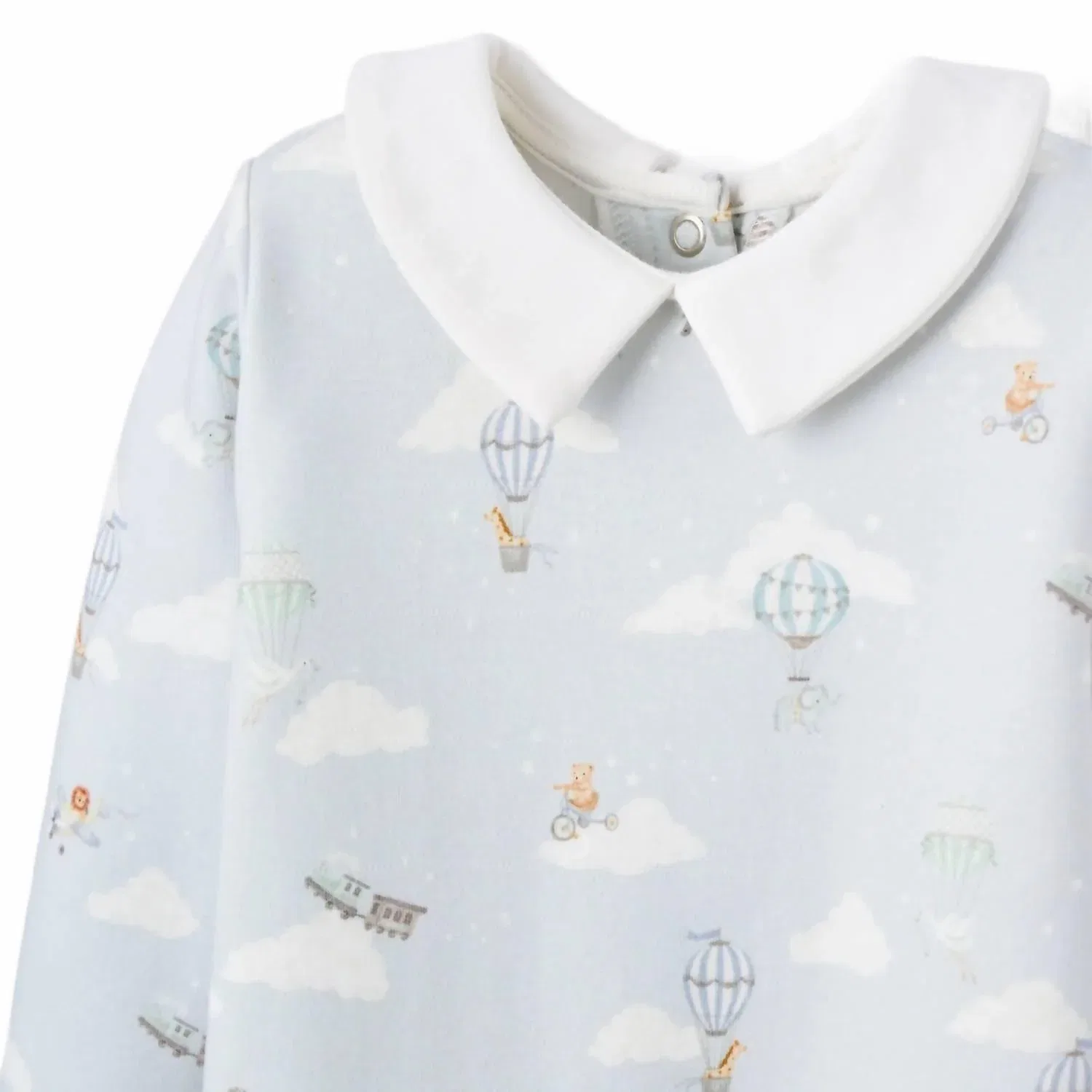 Детский комбинезон с двойным воротником и принтом Up & Away Elegant Baby, синий — фото 2