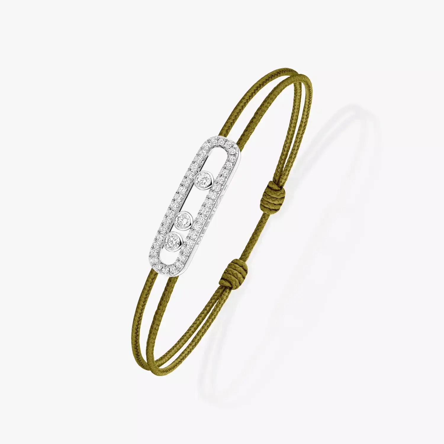 

Браслет Messika Care(S) Khaki Cord Pavé, белое золото/бриллианты